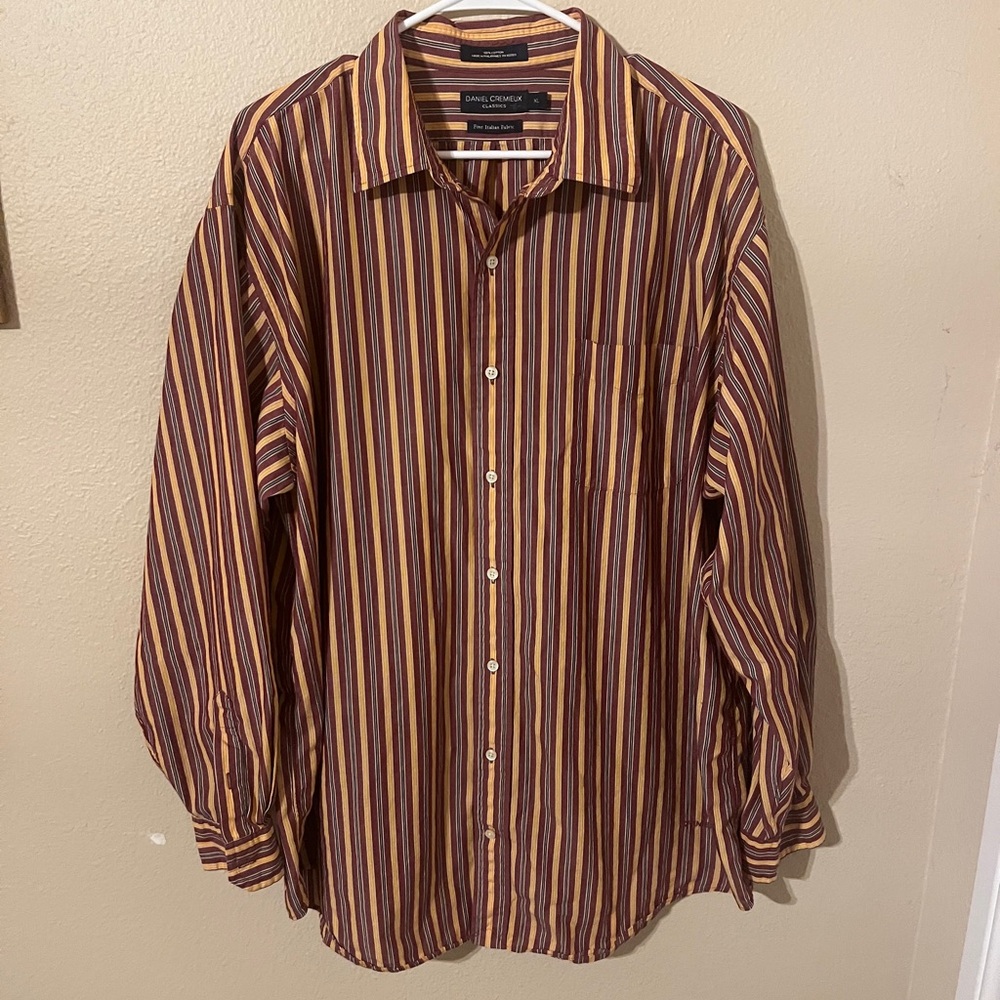Daniel Cremieux Multicolor Striped Men's Shirt Italian Fabric XL
